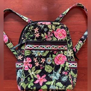 Vera Bradley Black Botanical Backpack